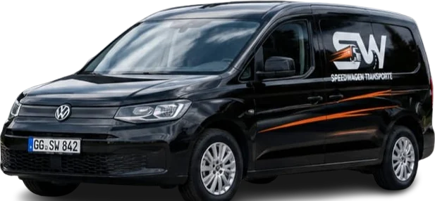 Schwarzer VW Caddy Maxi von Speedwagen Transporte